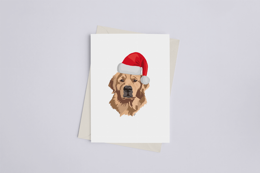 Christmas Golden Retriever - Greeting Card