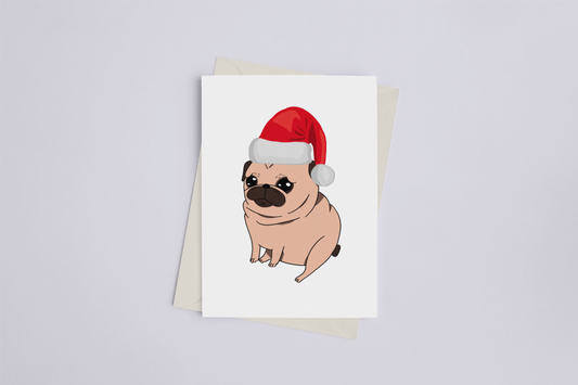 Christmas Pug - Greeting Card