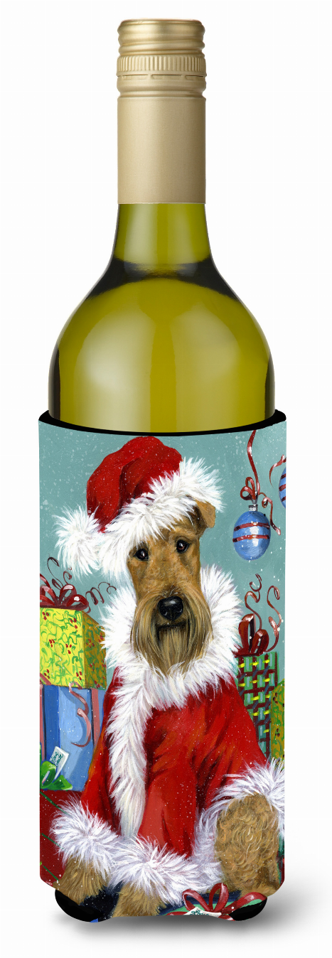 Christmas Dog Art Wine Bottle Hugger