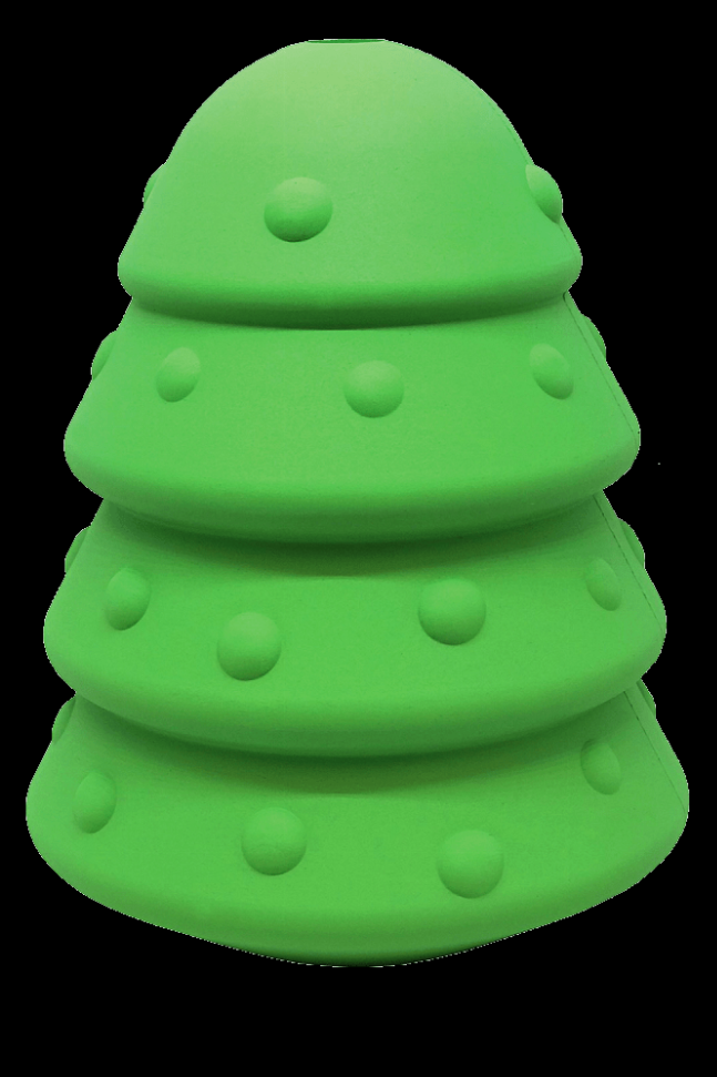 MKB Christmas Tree Durable Rubber Chew Toy & Treat Dispenser