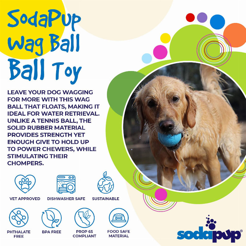SP Wag Ball Ultra Durable Synthetic Rubber Chew Toy & Floating Retrieving Toy