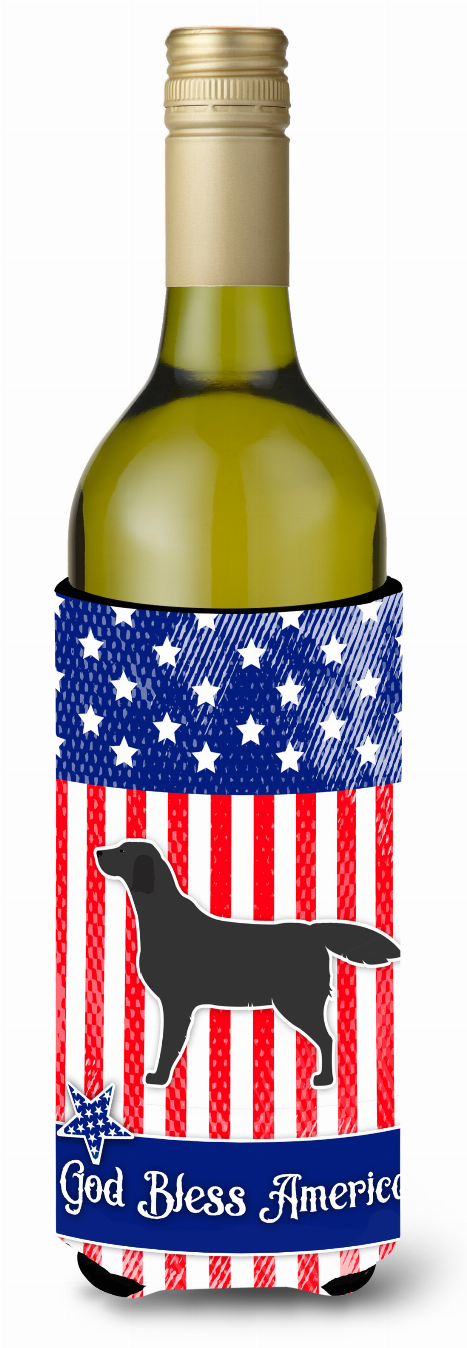 USA Patriotic Black Labrador Retriever Wine Bottle Hugger