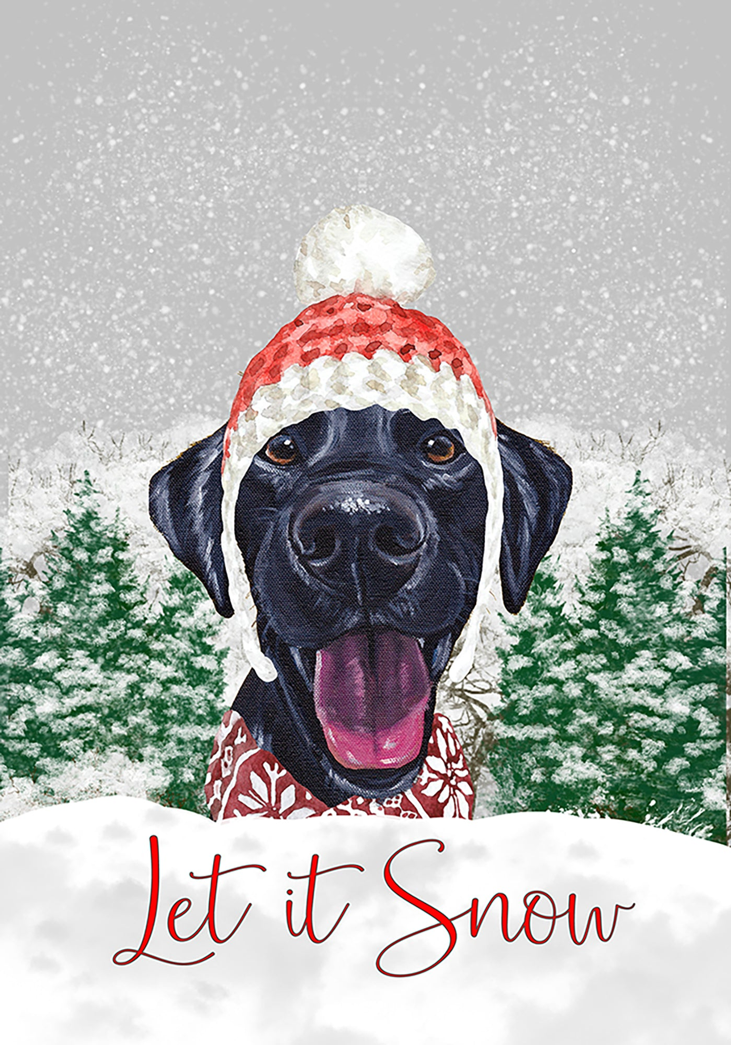 Black Labrador - Hippie Hound Studios Christmas  House and Garden Flags