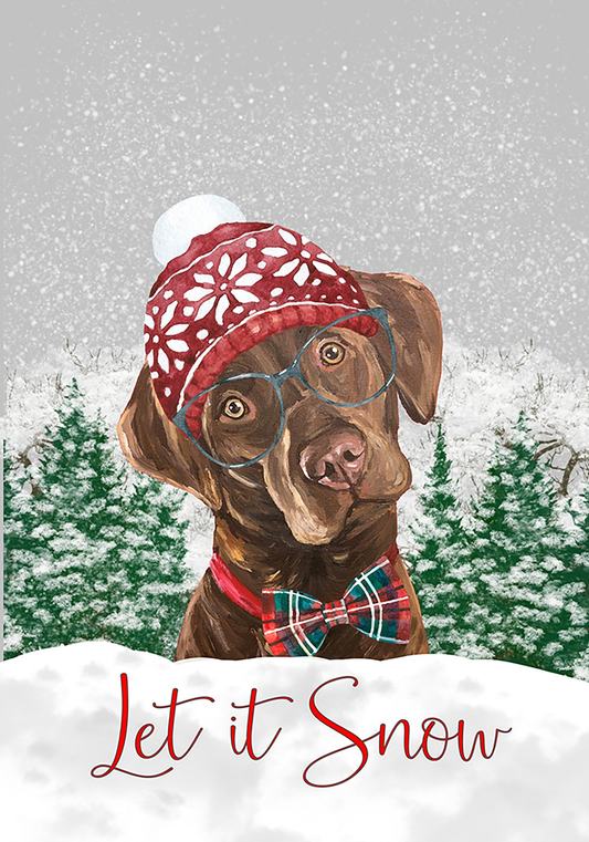 Labrador Chocolate - Hippie Hound Studios Christmas  House and Garden Flags