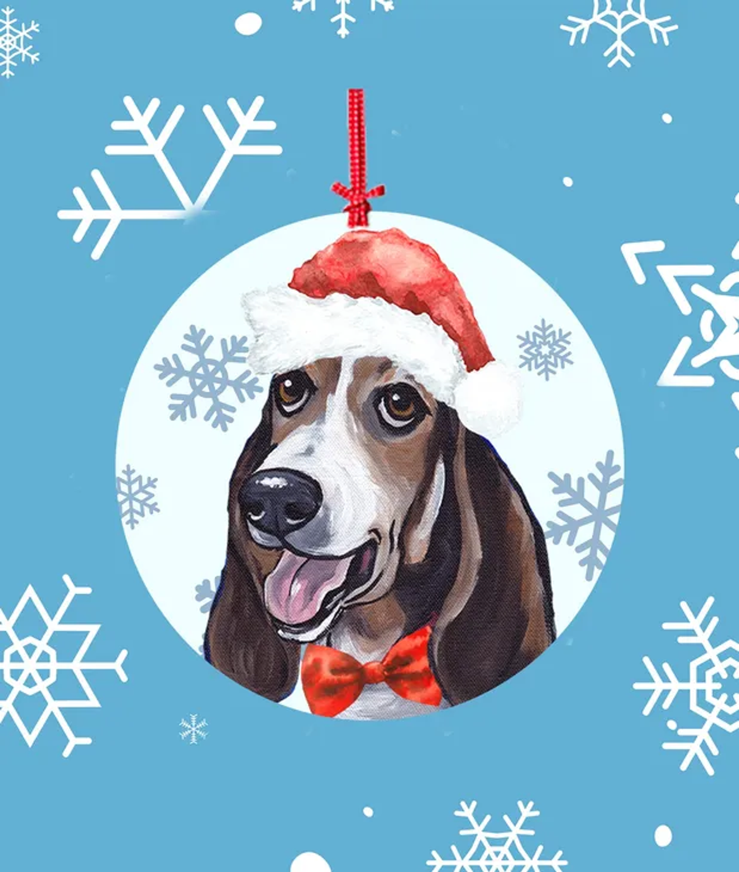 Basset Hound -   Hippie Hound Studios Christmas Tree Ornament