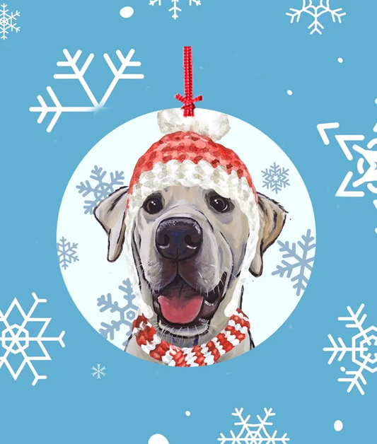 Labrador Yellow -   Hippie Hound Studios Christmas Tree Ornament