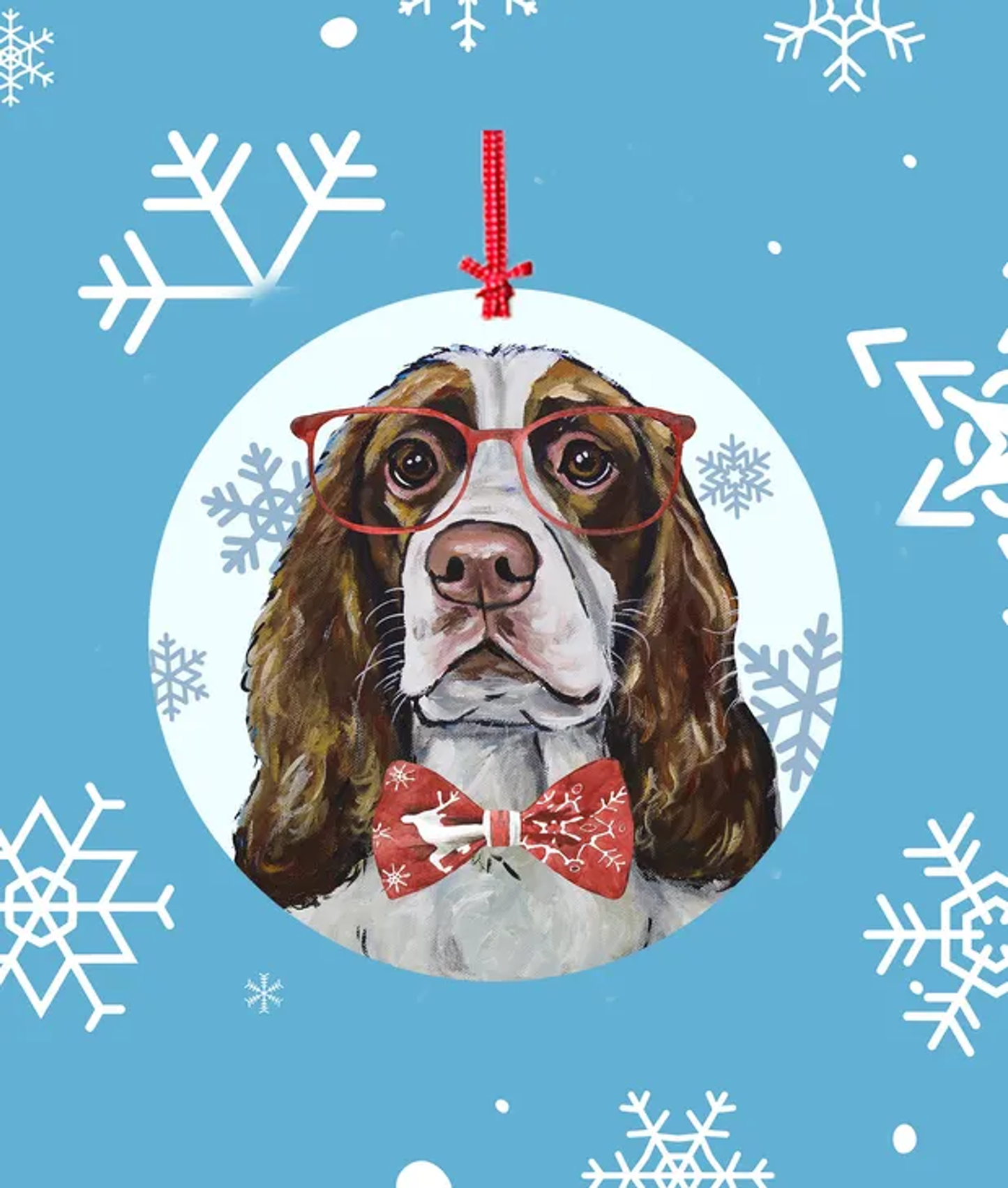 Springer Spaniel -   Hippie Hound Studios Christmas Tree Ornament