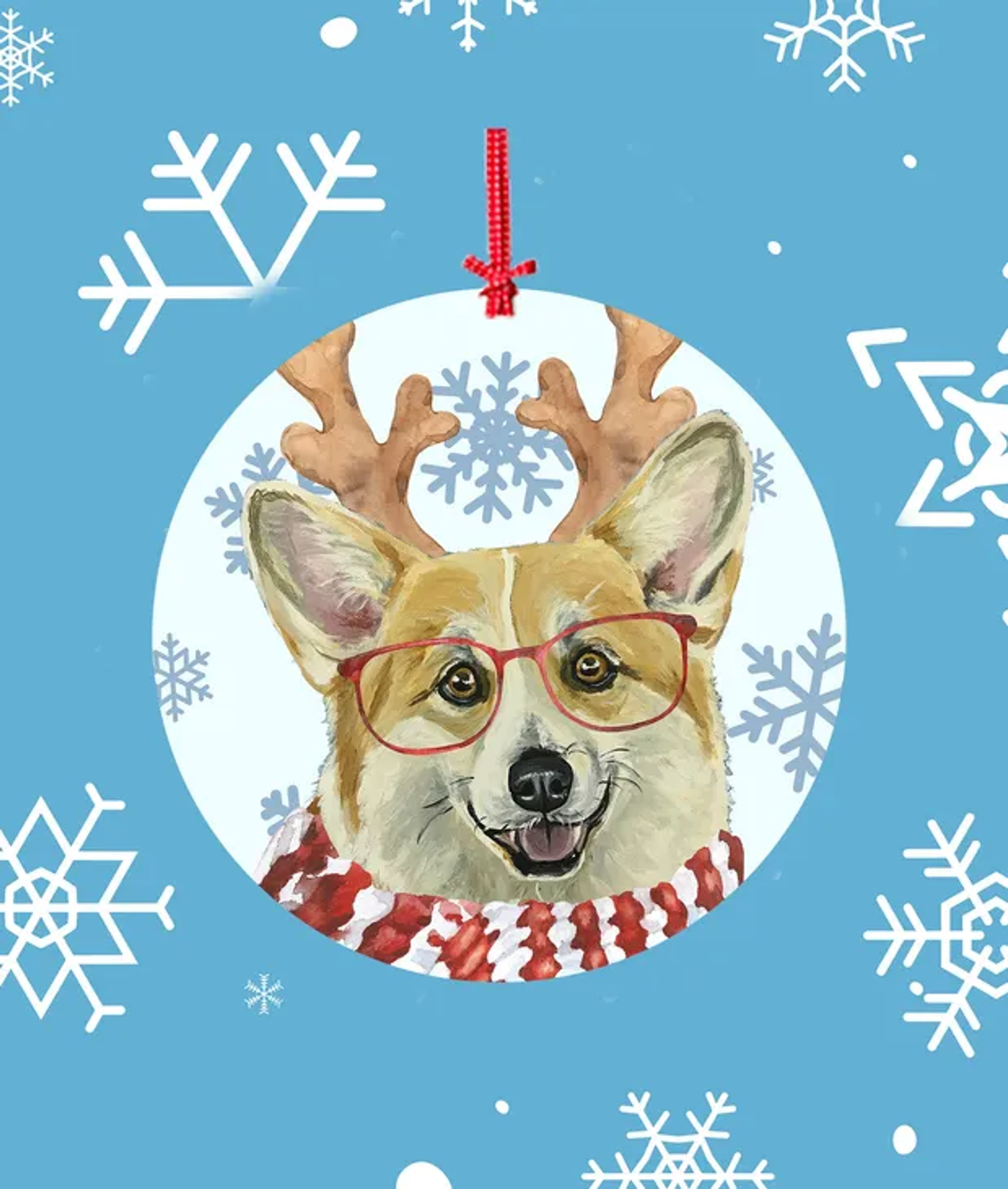 Corgi -   Hippie Hound Studios Christmas Tree Ornament