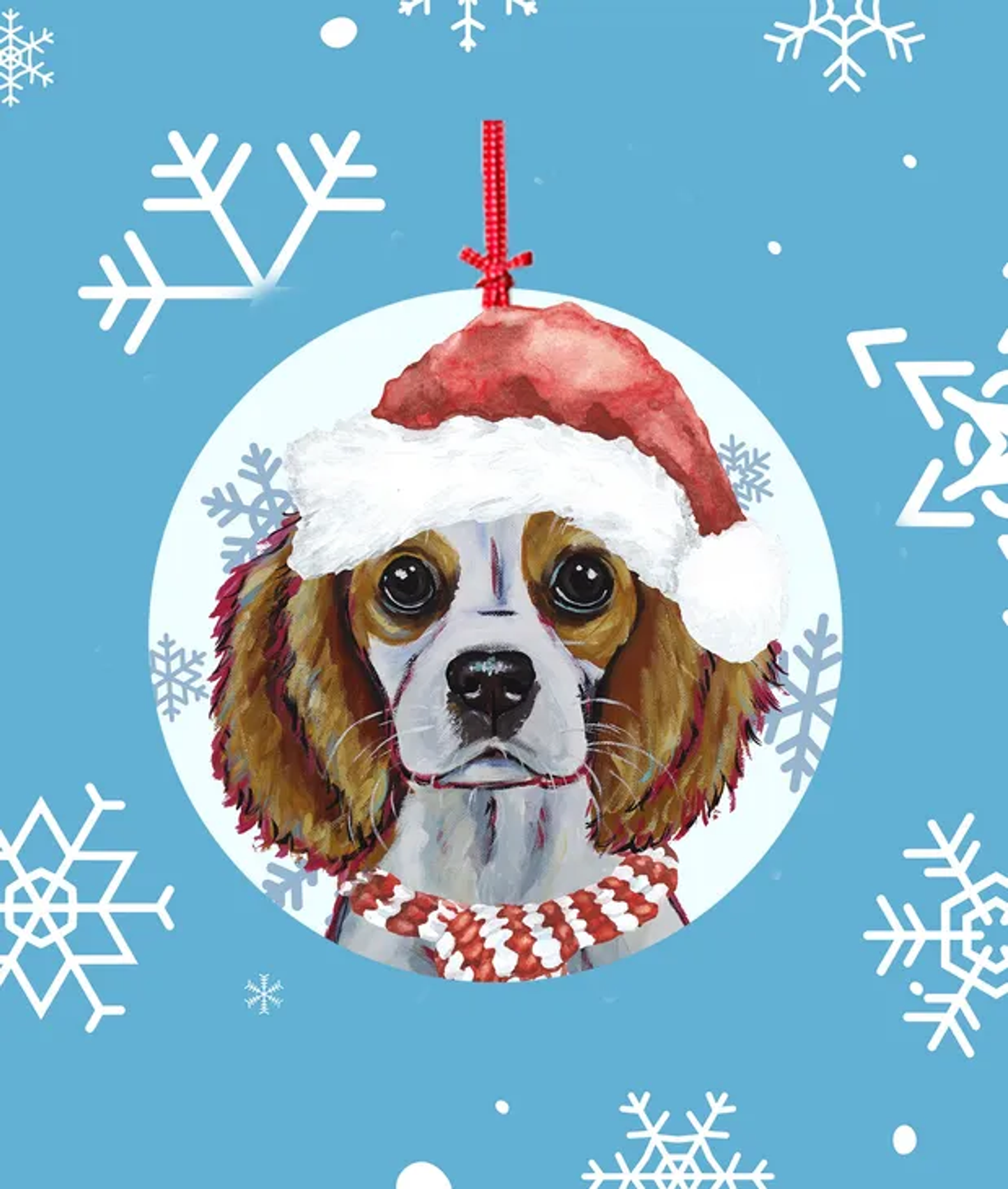 Cavalier King Charles  -   Hippie Hound Studios Christmas Tree Ornament