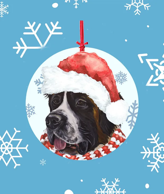 Saint Bernard -   Hippie Hound Studios Christmas Tree Ornament