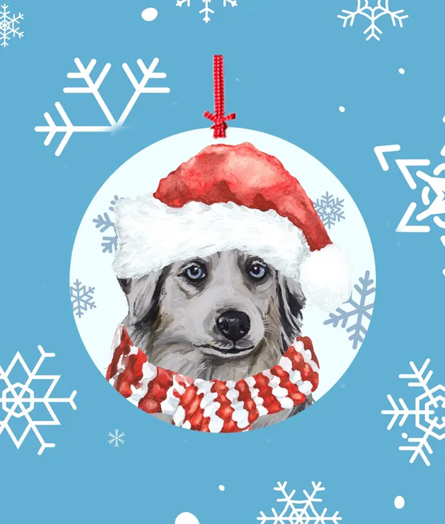 Australian Sheperd -   Hippie Hound Studios Christmas Tree Ornament