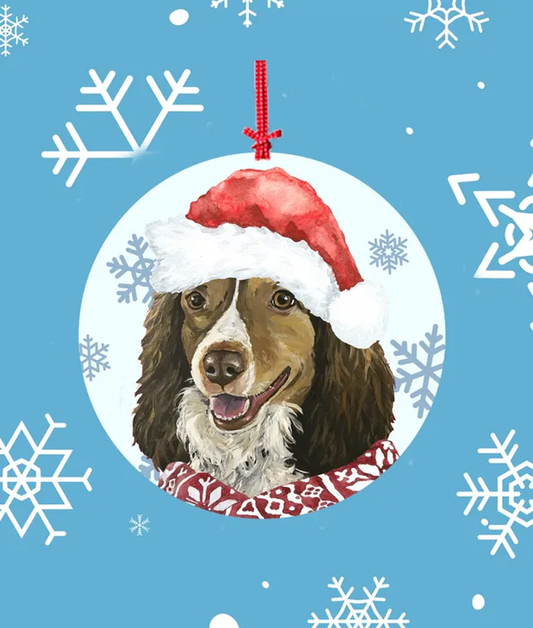 Brittany Spaniel -   Hippie Hound Studios Christmas Tree Ornament