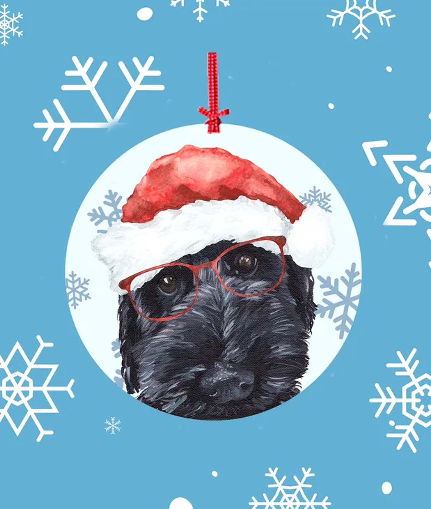 Labradoodle Black -   Hippie Hound Studios Christmas Tree Ornament