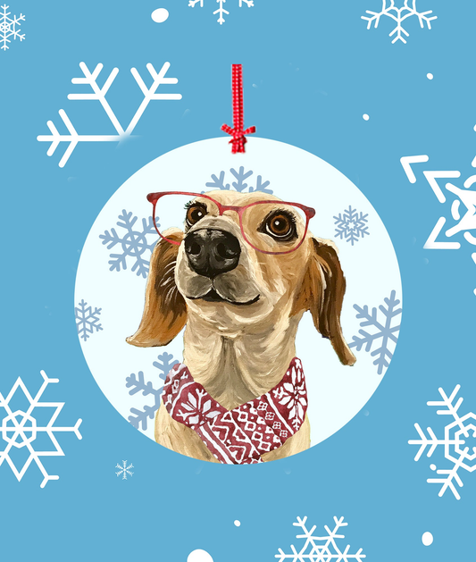 Dachshund Piebald -   Hippie Hound Studios Christmas Tree Ornament