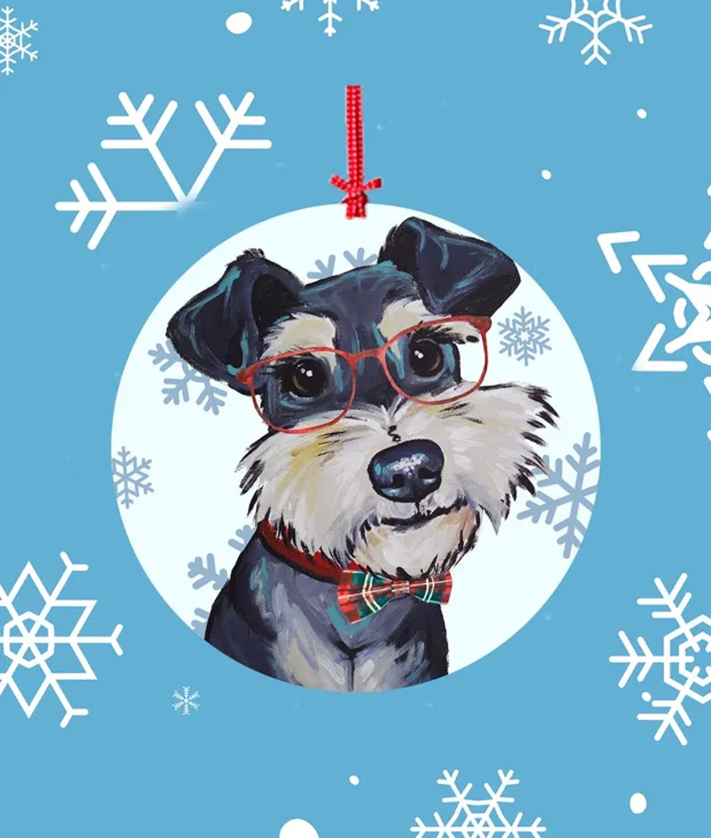 Schnauzer  -   Hippie Hound Studios Christmas Tree Ornament