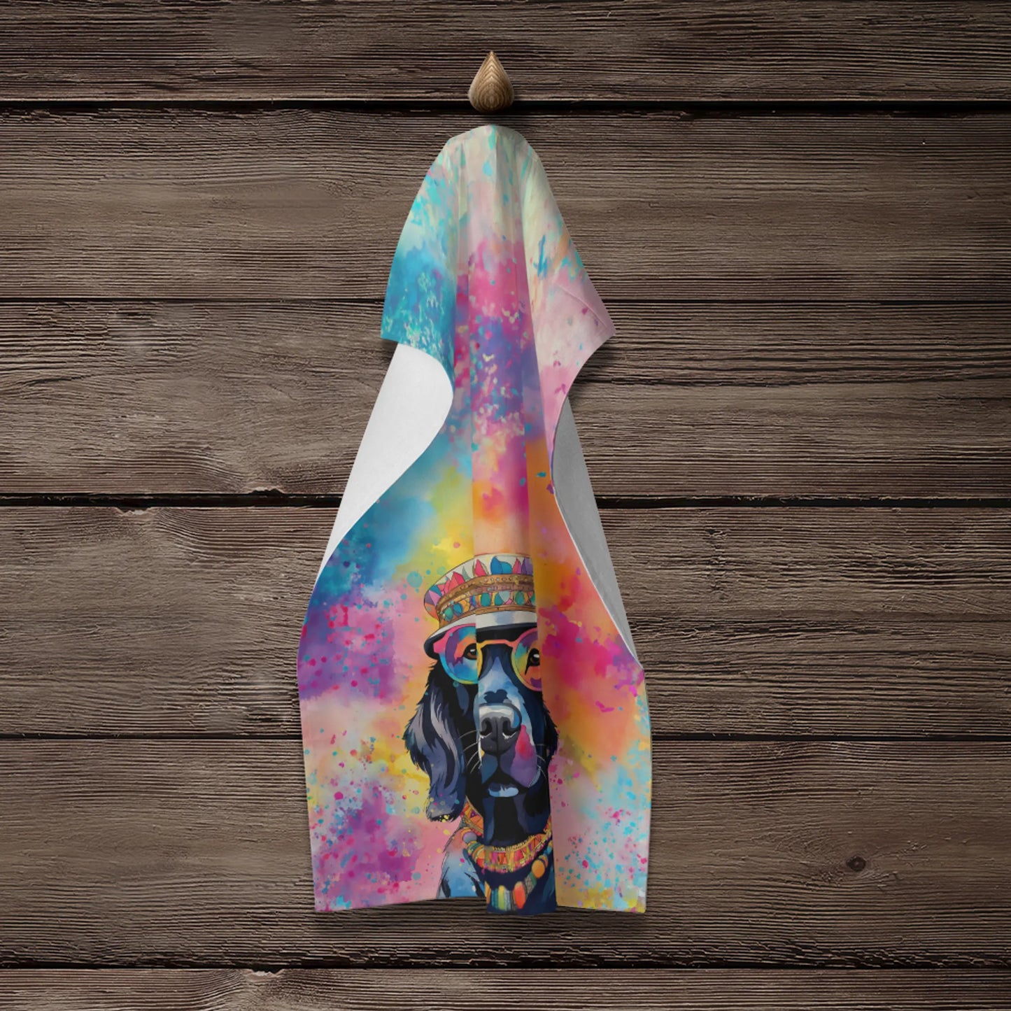 Black Labrador Hippie Dawg Kitchen Towel