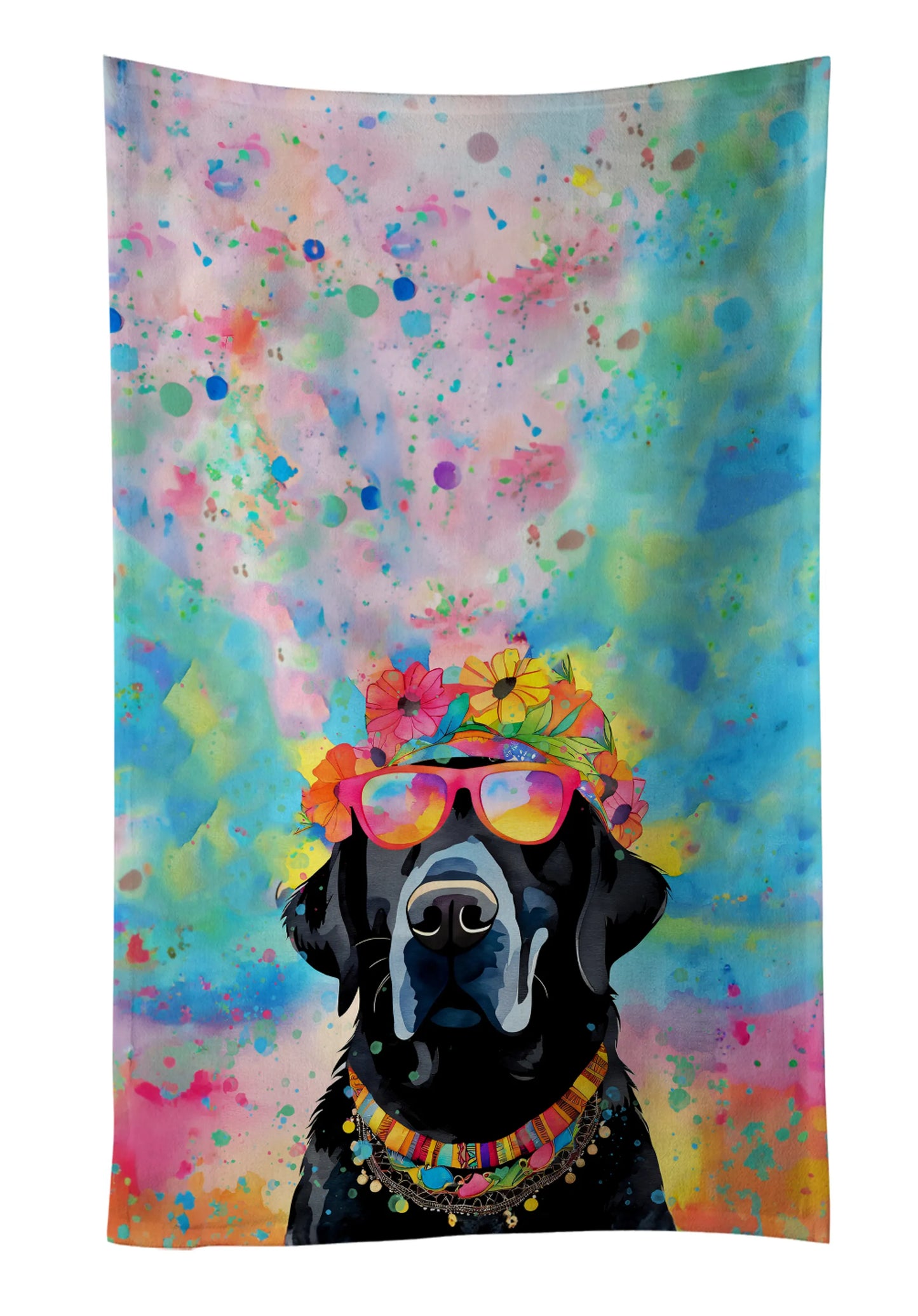 Black Labrador Hippie Dawg Kitchen Towel