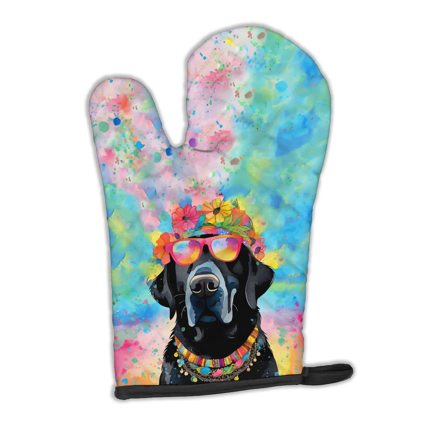 Black Labrador Hippie Dawg Oven Mitt