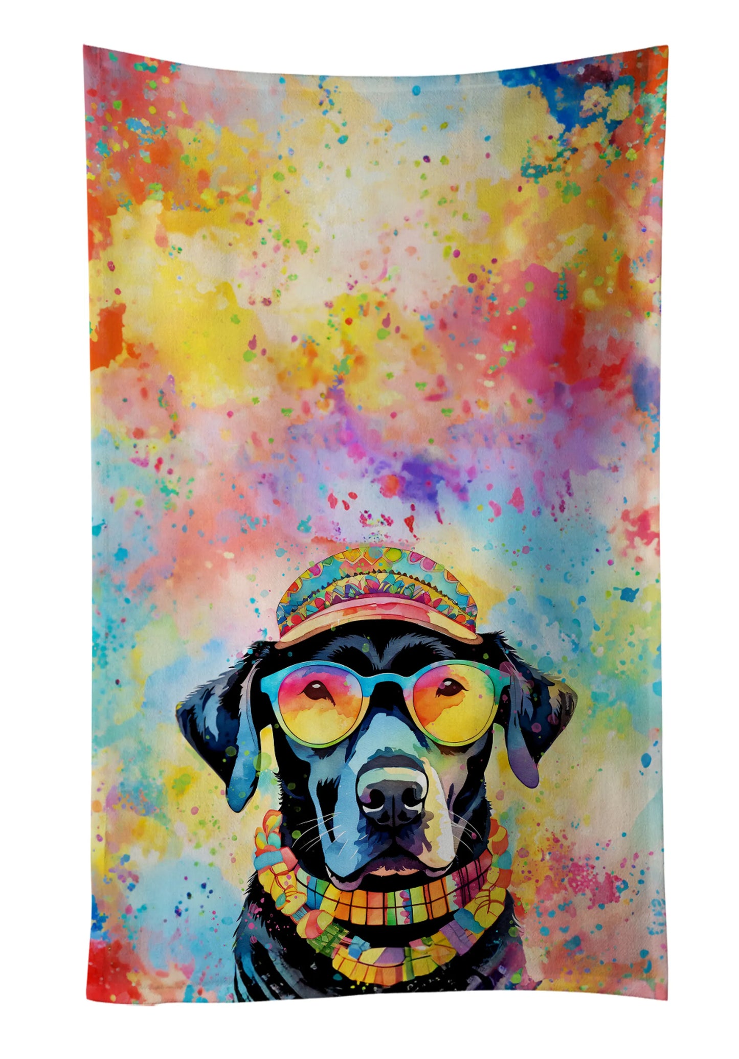 Black Labrador Hippie Dawg Kitchen Towel