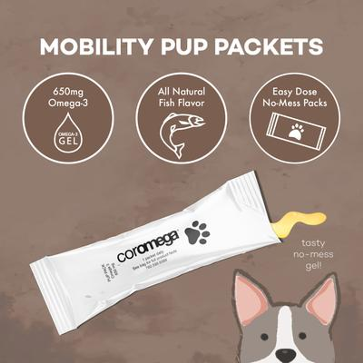 Coromega Pup Packets Omega-3 Joint & Muscle Mobility Support